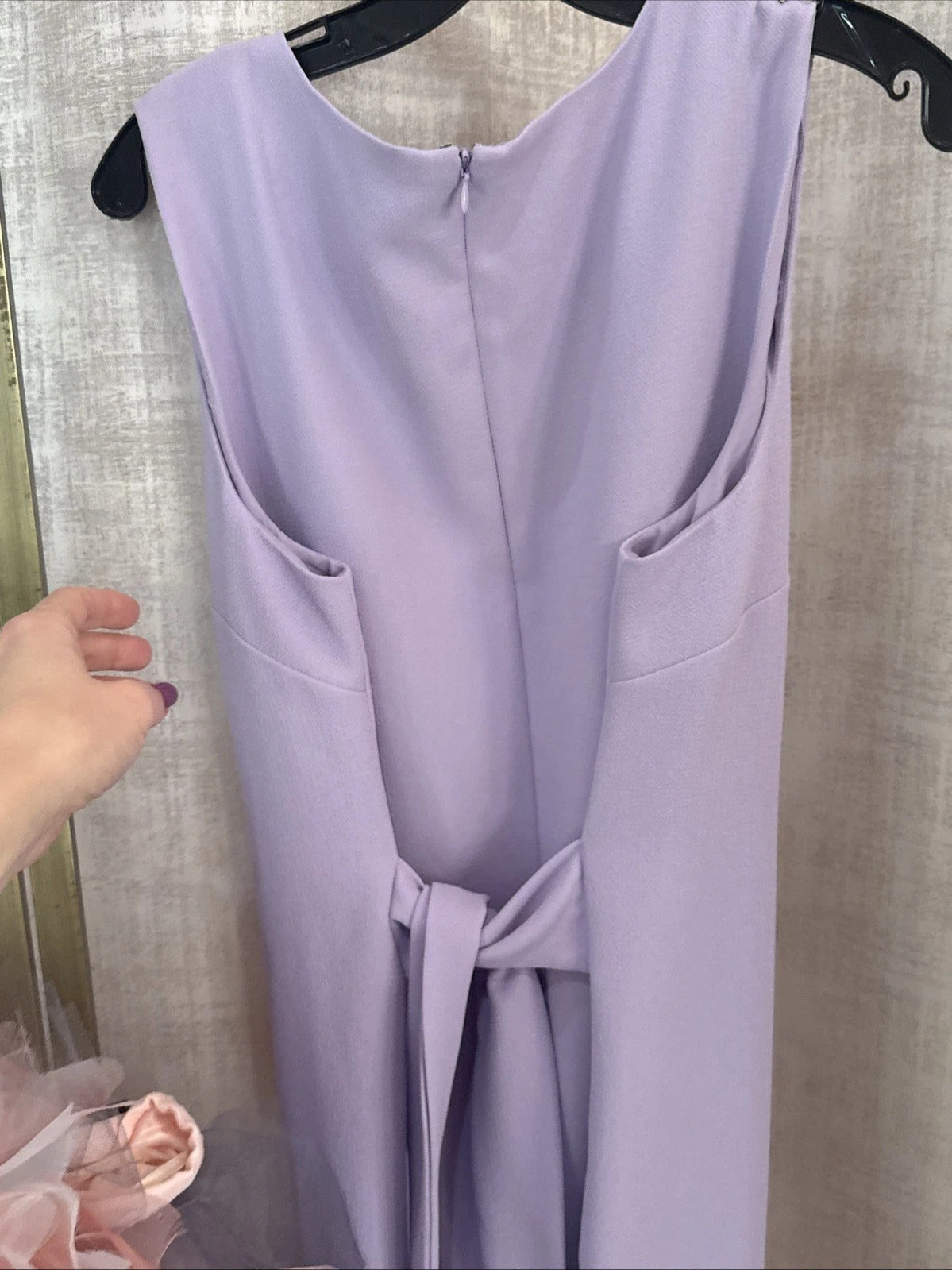 Vince Camuto - Lilac Sleeveless Crepe Dress with Back Tie Sash