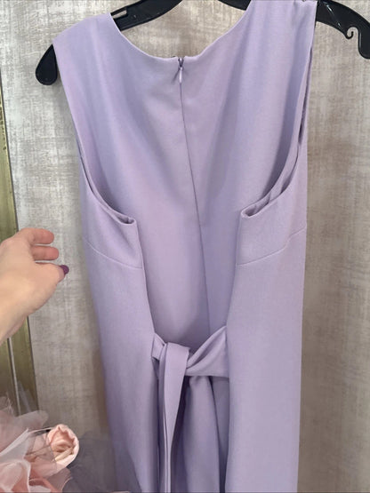Vince Camuto - Lilac Sleeveless Crepe Dress with Back Tie Sash