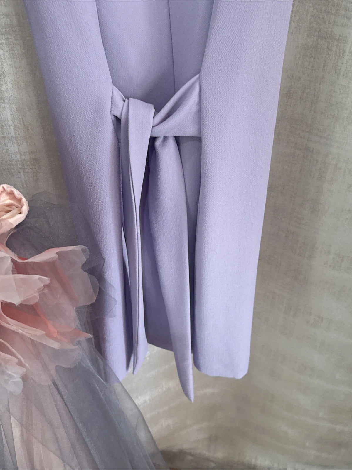 Vince Camuto - Lilac Sleeveless Crepe Dress with Back Tie Sash