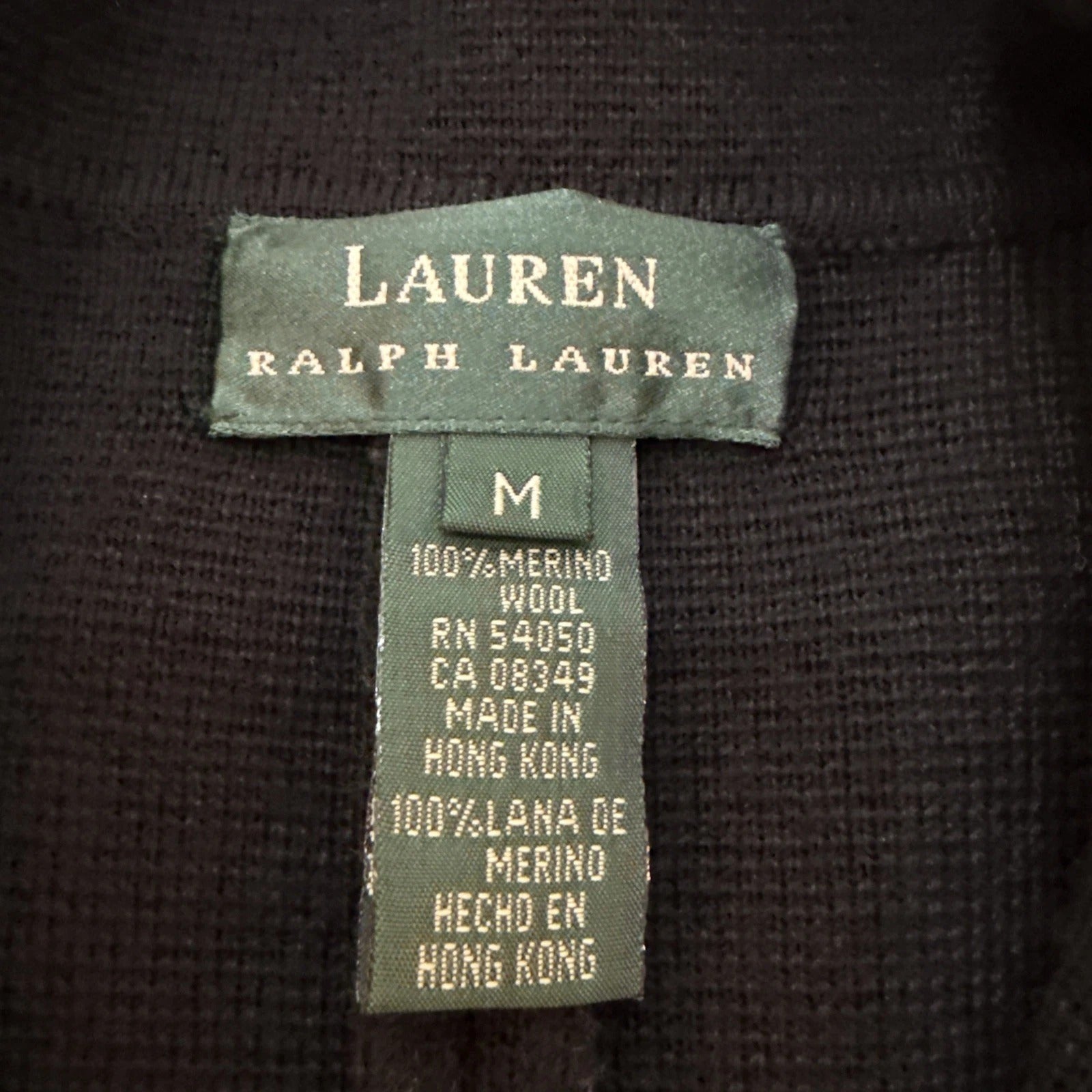 Lauren Ralph Lauren - Merino Wool Knit Blazer Black Crest Button