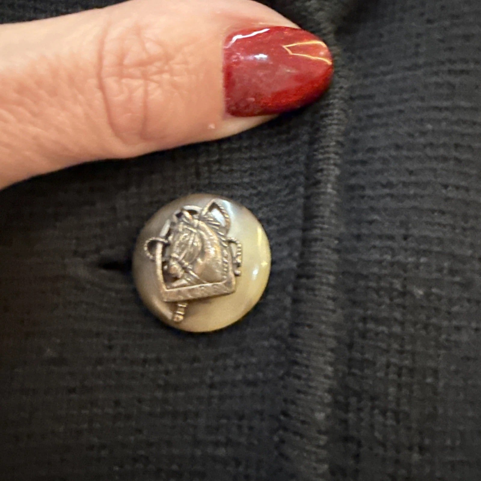 Lauren Ralph Lauren - Merino Wool Knit Blazer Black Crest Button