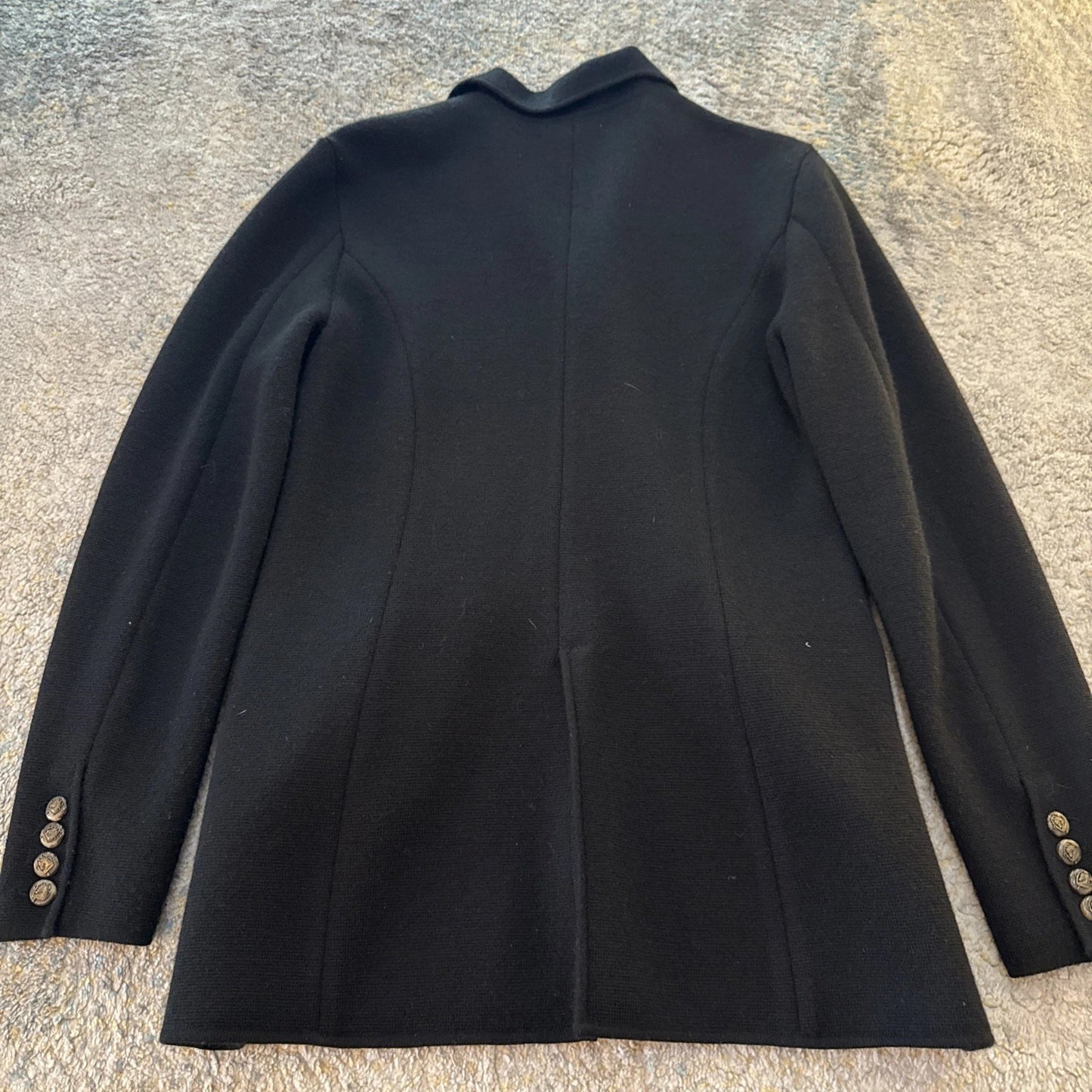 Lauren Ralph Lauren - Merino Wool Knit Blazer Black Crest Button