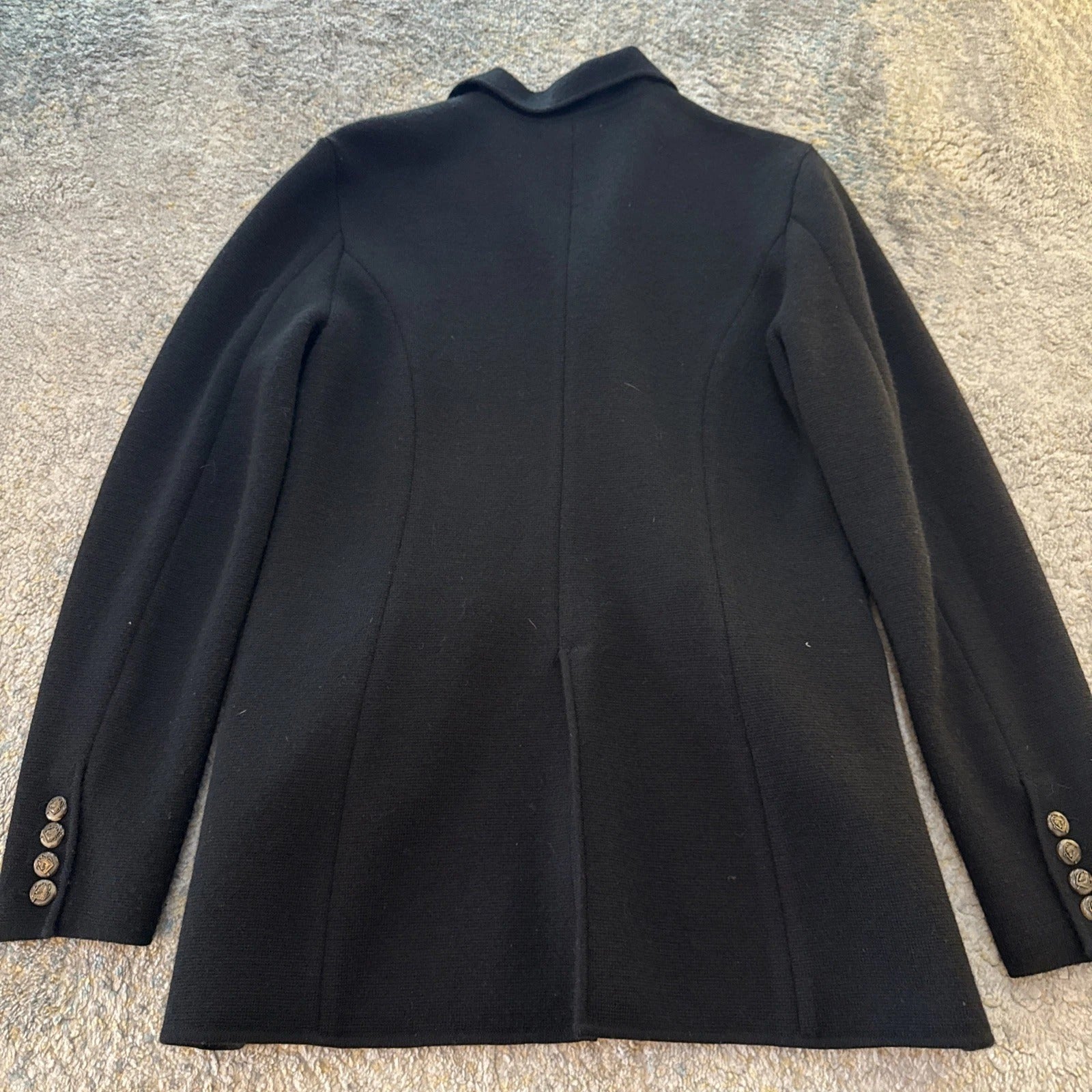 Lauren Ralph Lauren - Merino Wool Knit Blazer Black Crest Button