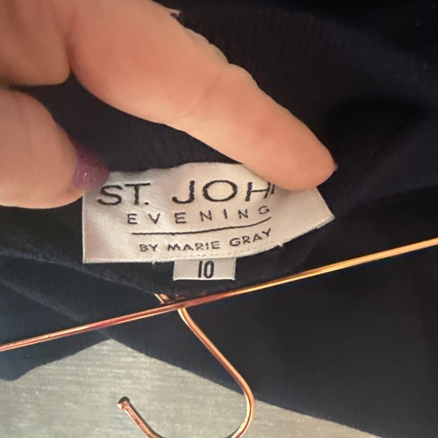 St. John Evening- Navy Ribbed Knit Skirt | Side Slit