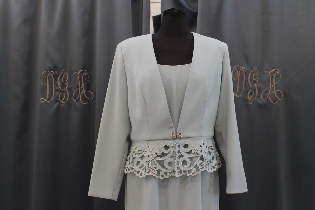 Patra blue two-piece jacket mother-of-the-bride gown